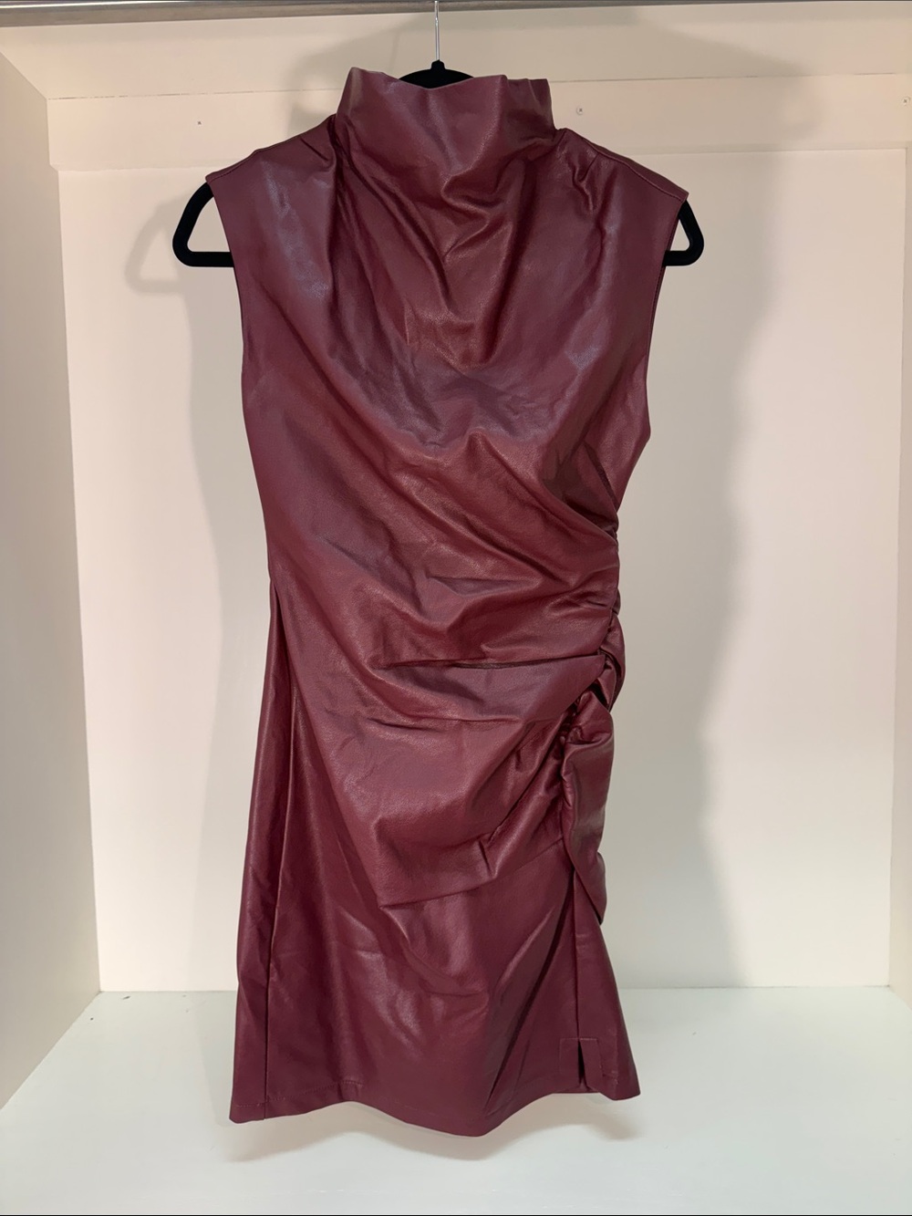 Anthropologie Sleeveless Faux-Leather Mini Dress Size 0